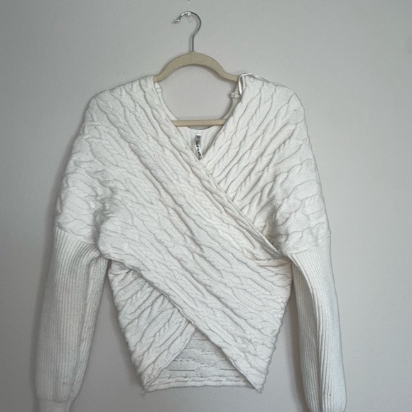 White Crossover Sweater - Picture 2 of 4